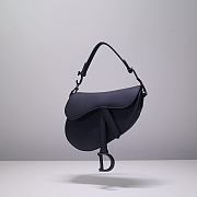 Bagsaaa Dior Mini Saddle Bag Black Ultramatte Calfskin - 21 x 18 x 5 cm - 1