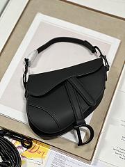 Bagsaaa Dior Mini Saddle Bag With Strap Black Ultramatte Calfskin - 19 x 16 x 5 cm - 3