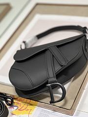 Bagsaaa Dior Mini Saddle Bag With Strap Black Ultramatte Calfskin - 19 x 16 x 5 cm - 2