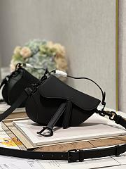 Bagsaaa Dior Mini Saddle Bag With Strap Black Ultramatte Calfskin - 19 x 16 x 5 cm - 1