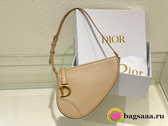 Bagsaaa Dior Saddle Rodeo Pouch Beige Goatskin - 20 x 15 x 4 cm - 1