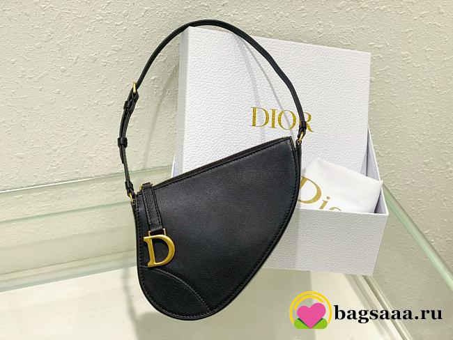 Bagsaaa Dior Saddle Rodeo Pouch Black Goatskin - 20 x 15 x 4 cm - 1