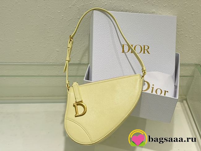 Bagsaaa Dior Saddle Rodeo Pouch Yellow Goatskin - 20 x 15 x 4 cm - 1