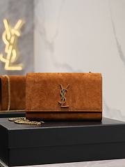 Bagsaaa YSL Kate Medium In Suede Camel Brown 364021 - 24x14.5x5cm - 1