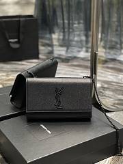 Bagsaaa YSL Kate Medium In Grain De Poudre Embossed Leather Full Black 364021 - 24x14.5x5cm - 1