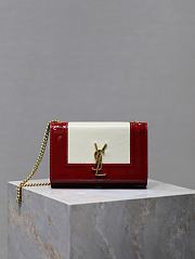 Bagsaaa YSL Kate Small In Nappa Leather White/Red 742580 - 20x13.5x6cm - 1