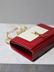 Bagsaaa YSL Kate Small In Nappa Leather White/Red 742580 - 20x13.5x6cm - 3