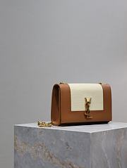 Bagsaaa YSL Kate Small In Canvas And Leather Brown&Beige 742580 - 20x13.5x6cm - 3