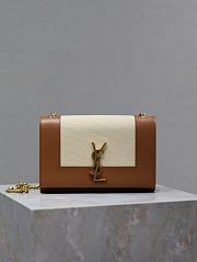 Bagsaaa YSL Kate Small In Canvas And Leather Brown&Beige 742580 - 20x13.5x6cm - 1