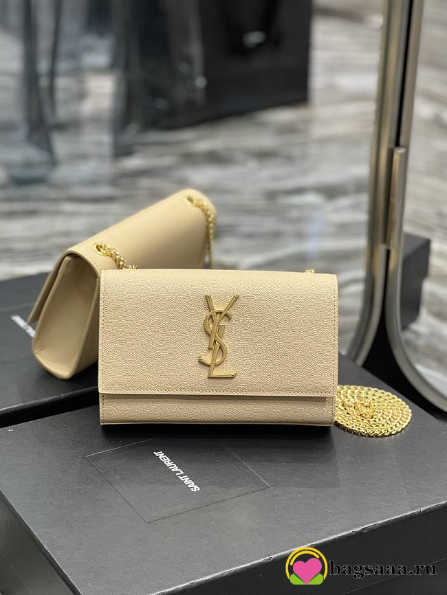 Bagsaaa YSL Kate Small In Grain De Poudre Embossed Leather 469390 Beige - 20x12,5x5 CM - 1