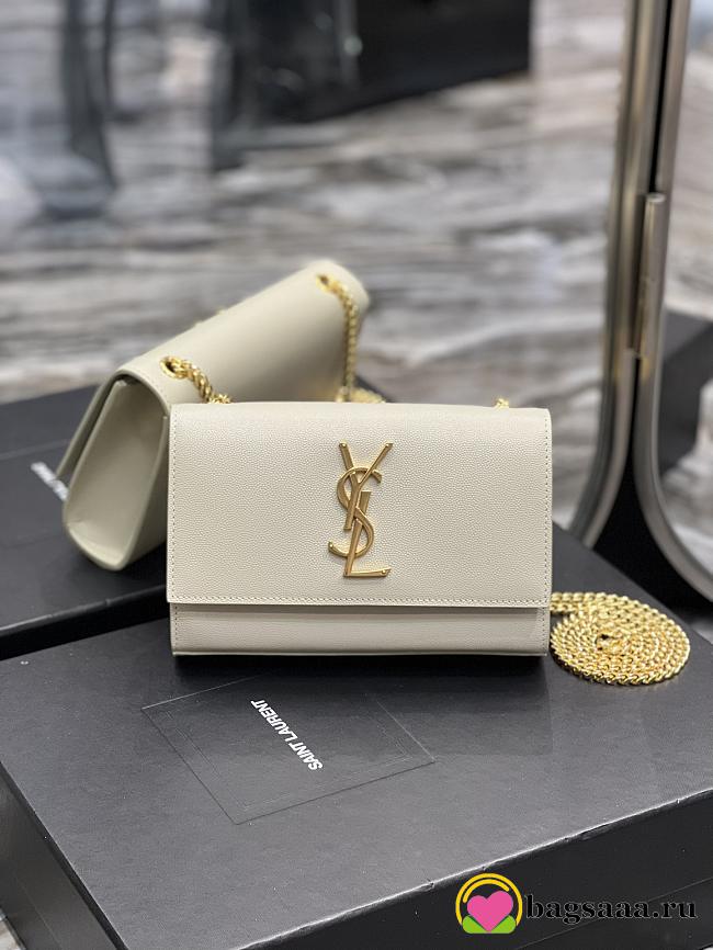 Bagsaaa YSL Kate Small In Grain De Poudre Embossed Leather 469390 White - 20x12,5x5 CM - 1