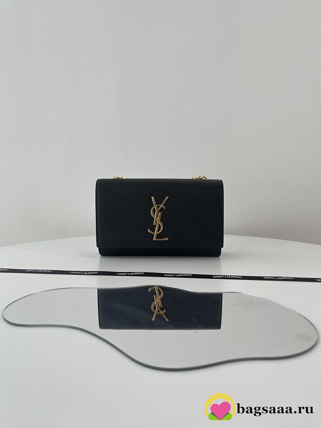 Bagsaaa YSL Kate Small In Grain De Poudre Embossed Leather 469390 Black/Gold - 20x12,5x5 CM - 1