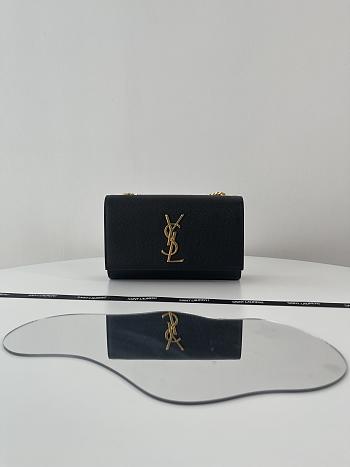 Bagsaaa YSL Kate Small In Grain De Poudre Embossed Leather 469390 Black/Gold - 20x12,5x5 CM