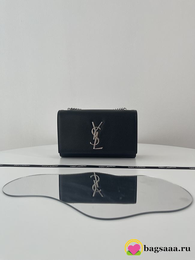 Bagsaaa YSL Kate Small In Grain De Poudre Embossed Leather 469390 Black/Silver - 20x12,5x5 CM - 1