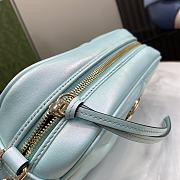 Bagsaaa Gucci GG Marmont Small Shoulder Bag 447632 Blue Iridescent - 24 x 13 x 7cm - 2