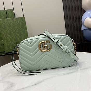 Bagsaaa Gucci GG Marmont Small Shoulder Bag 447632 Pale Green - 24 x 13 x 7cm