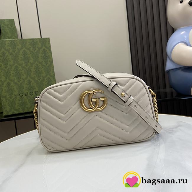 Bagsaaa Gucci GG Marmont Small Shoulder Bag 447632 Light Grey - 24 x 13 x 7cm - 1