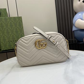 Bagsaaa Gucci GG Marmont Small Shoulder Bag 447632 Light Grey - 24 x 13 x 7cm