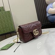 Bagsaaa Gucci GG Marmont Super Mini Bag 476433 Dark Red - 16.5x10x4.5cm - 5