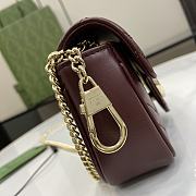 Bagsaaa Gucci GG Marmont Super Mini Bag 476433 Dark Red - 16.5x10x4.5cm - 4