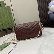 Bagsaaa Gucci GG Marmont Super Mini Bag 476433 Dark Red - 16.5x10x4.5cm - 3