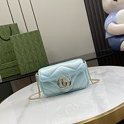 Bagsaaa Gucci GG Marmont Super Mini Bag 476433 Blue Iridescent - 16.5x10x4.5cm - 1