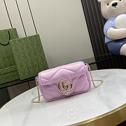 Bagsaaa Gucci GG Marmont Super Mini Bag 476433 Pink Iridescent - 16.5x10x4.5cm - 1