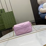 Bagsaaa Gucci GG Marmont Super Mini Bag 476433 Pink Iridescent - 16.5x10x4.5cm - 5
