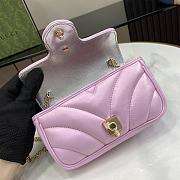 Bagsaaa Gucci GG Marmont Super Mini Bag 476433 Pink Iridescent - 16.5x10x4.5cm - 4