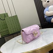 Bagsaaa Gucci GG Marmont Super Mini Bag 476433 Pink Iridescent - 16.5x10x4.5cm - 3