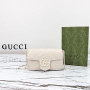 Bagsaaa Gucci GG Marmont Super Mini Bag 476433 Full White - 16.5x10x4.5cm - 1