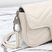 Bagsaaa Gucci GG Marmont Super Mini Bag 476433 Full White - 16.5x10x4.5cm - 5