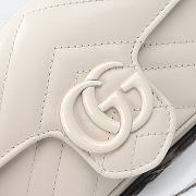 Bagsaaa Gucci GG Marmont Super Mini Bag 476433 Full White - 16.5x10x4.5cm - 3