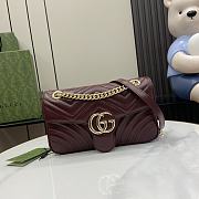 Bagsaaa Gucci GG Marmont Small Shoulder Bag Dark Red 443497 - 26x15x7cm - 1