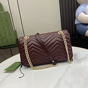 Bagsaaa Gucci GG Marmont Small Shoulder Bag Dark Red 443497 - 26x15x7cm - 4