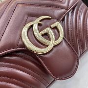 Bagsaaa Gucci GG Marmont Small Shoulder Bag Dark Red 443497 - 26x15x7cm - 2