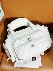 Bagsaaa Chanel Large Bowling Bag Nylon & Silver-Tone Metal White AS4364 - 16 × 35 × 20 cm - 3