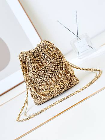 Bagsaaa Chanel 22 Mini Handbag AS3980 Gold Tone - 20×19×6 Cm