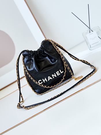 Bagsaaa Chanel 22 Mini Handbag Black & White Letter AS3980 - 20 × 19 × 6 cm