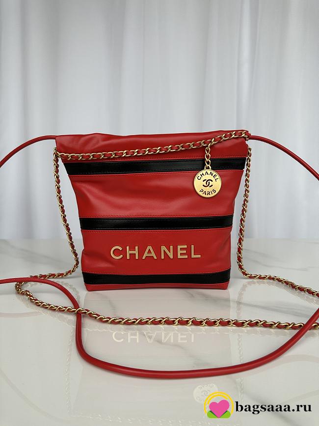 Bagsaaa Chanel 22 Mini Handbag Red & Black AS3980 - 20 × 19 × 6 cm - 1