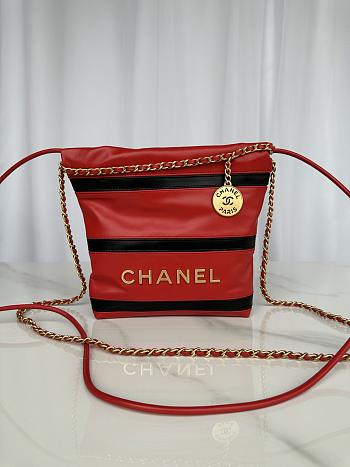 Bagsaaa Chanel 22 Mini Handbag Red & Black AS3980 - 20 × 19 × 6 cm