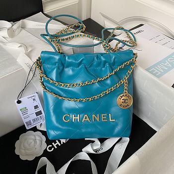 Bagsaaa Chanel 22 Mini Handbag Blue AS3980 - 20 × 19 × 6 cm