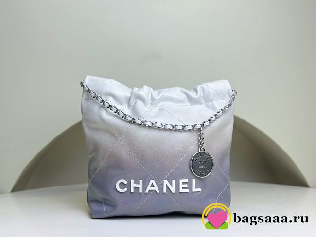 Bagsaaa Chanel 22 Mini Handbag White & Silver AS3980 - 20 × 19 × 6 cm - 1