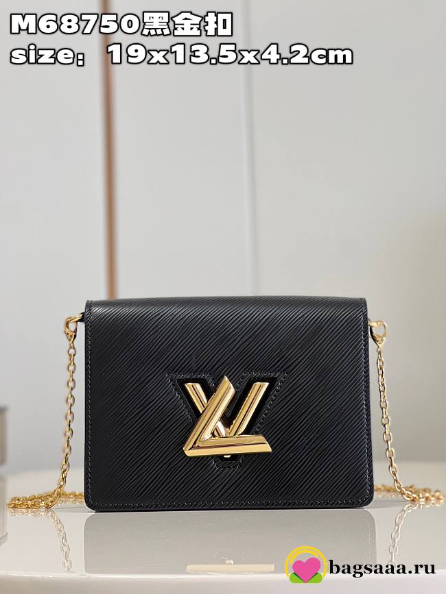 Bagsaaa Louis Vuitton M68750 Twist Belt Chain Pouch Black - 19 x 13.5 x 4.2 cm - 1