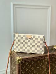 Bagsaaa Louis Vuitton N60460 Double Zip Pochette Damier Azur - 20 x 12.5 x 3 cm - 1