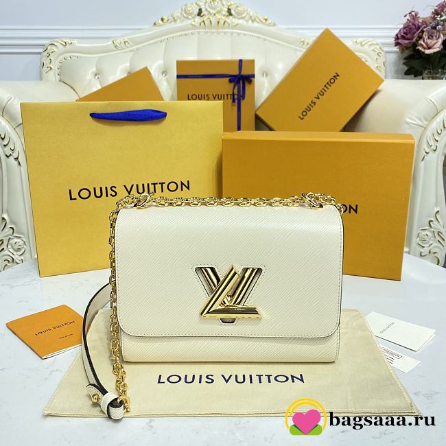 Bagsaaa Louis Vuitton M21116 Twist MM Bag Cream Color - 23 x 17 x 9.5 cm - 1