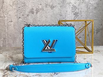 Bagsaaa Louis Vuitton M20627 Twist MM Turquoise Blue - 23 x 17 x 9.5 cm