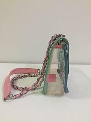 Bagsaaa Chanel Flap Bag Transparent PVC/Lambskin Silver-Tone Blue/Green/Pink - 2