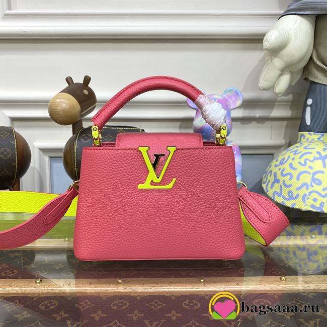 Bagsaaa Louis Vuitton M59440 Capucines Mini Dragon Fruit Pink / Cedrat - 21 x 14 x 8 cm - 1