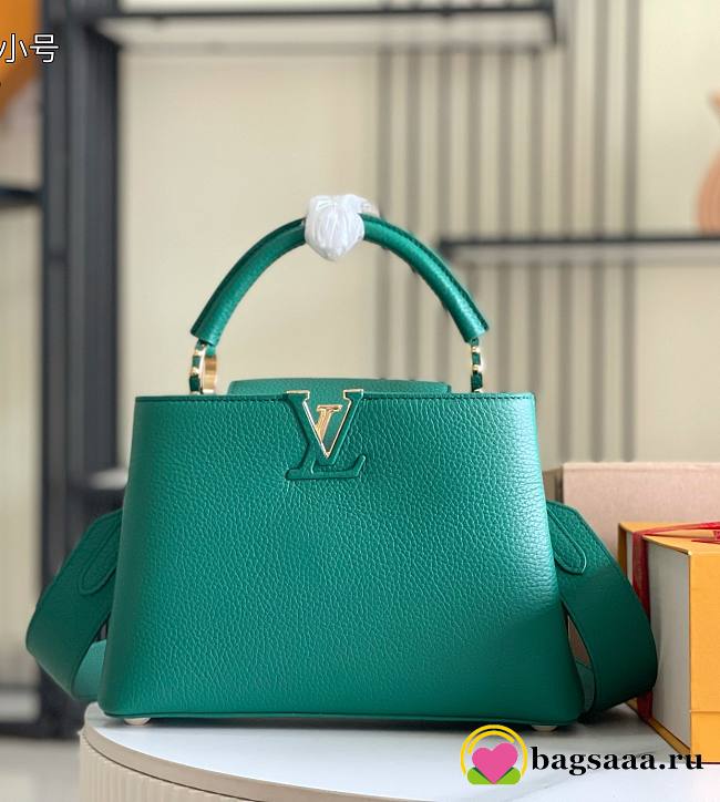 Bagsaaa Louis Vuitton M21690 Capucines BB Emerald Green - 27 x 18 x 9 cm - 1